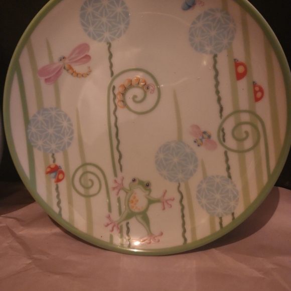 Tiffany Fiddleheads Porcelain Toddler Plate & Bowl - Picture 2 of 4